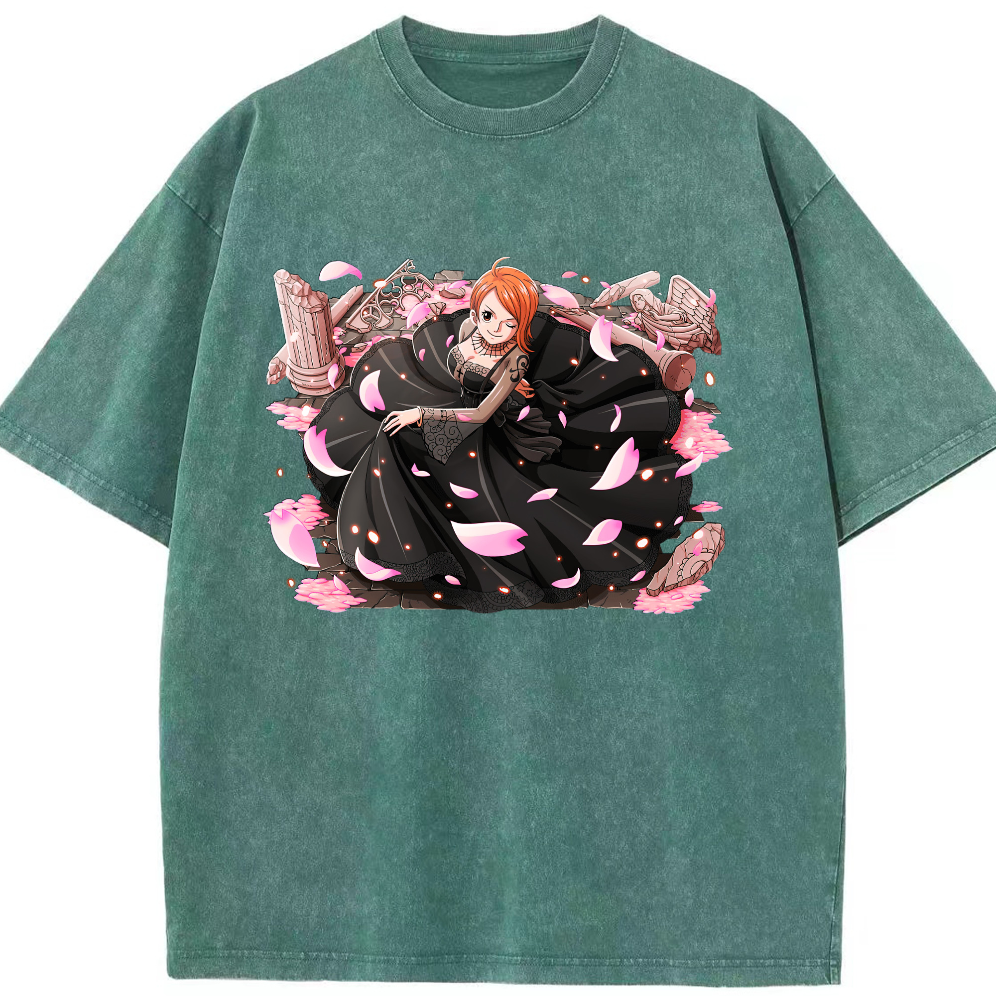ワンピース ナミ ONE PIECE Nami 綿100% ヴィンテージ風 半袖Tシャツ（フロントプリント）